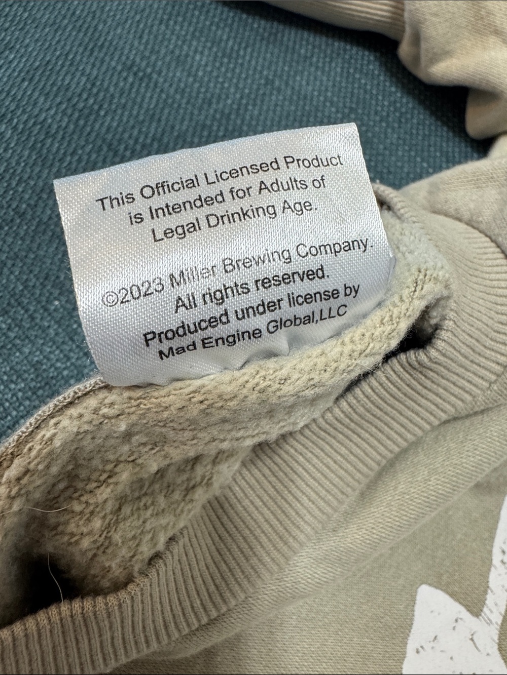 Miller High Life Men's Crewneck Sweatshirt - Taupe Size Medium Graphic - Picture 7 of 14